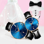 lOVER'S WATCH Fashion Couple Watch Leather Strap Line Analog Quartz Ladies Wrist Watches Gift