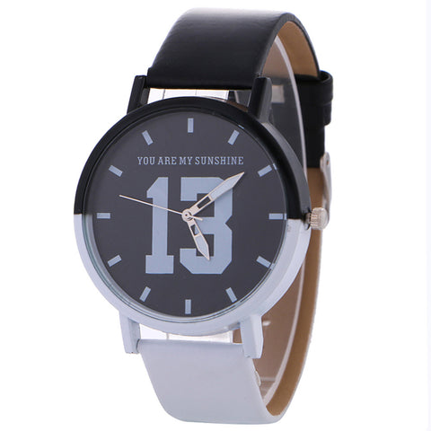 New Arrival 1314 lovers Watches Top Brand Smooth PU Leather Quartz Watches Women Clock Nice Luxury Watch Men Relogio Masculino