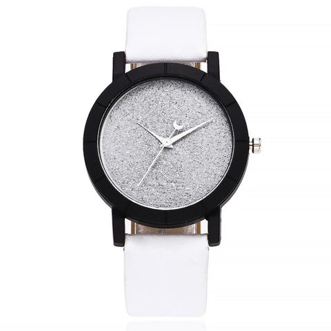 2017 New Arrival Scrub Dial Simple Watch For Women Men Gift High Quality PU Leather Watches Women Clock Sports Watches For Men