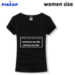 Customer Women Tshirt Musical Natural Tees V Neck Tshirts Photo Printed Letter Printing Cotton Tshirt Own Logo Work Tees 2018