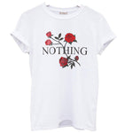 Nothing Letter Print T Shirt Rose Harajuku T-Shirt Women 2018 Summer Casual Short Sleeve Women T Shirt Plus Size Punk Shirts