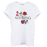 Nothing Letter Print T Shirt Rose Harajuku T-Shirt Women 2018 Summer Casual Short Sleeve Women T Shirt Plus Size Punk Shirts