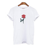 Nothing Letter Print T Shirt Rose Harajuku T-Shirt Women 2018 Summer Casual Short Sleeve Women T Shirt Plus Size Punk Shirts