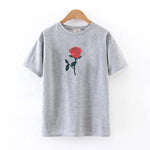 Nothing Letter Print T Shirt Rose Harajuku T-Shirt Women 2018 Summer Casual Short Sleeve Women T Shirt Plus Size Punk Shirts