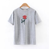 Nothing Letter Print T Shirt Rose Harajuku T-Shirt Women 2018 Summer Casual Short Sleeve Women T Shirt Plus Size Punk Shirts