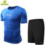 Running T Shirt Shorts Men 2pcs Soccer Tennis Jersey Sport Suit Men Sportswear Men's Fitness Clothing Dry Sport Wear Gym T-Shirt