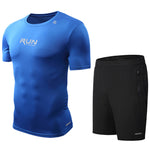 Running T Shirt Shorts Men 2pcs Soccer Tennis Jersey Sport Suit Men Sportswear Men's Fitness Clothing Dry Sport Wear Gym T-Shirt