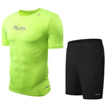 Running T Shirt Shorts Men 2pcs Soccer Tennis Jersey Sport Suit Men Sportswear Men's Fitness Clothing Dry Sport Wear Gym T-Shirt