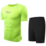 Running T Shirt Shorts Men 2pcs Soccer Tennis Jersey Sport Suit Men Sportswear Men's Fitness Clothing Dry Sport Wear Gym T-Shirt