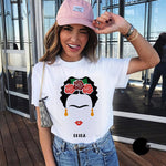 Women Frida Kahlo Print T shirt Funny Short Sleeve O- Neck Frida Kahlo T-shirt Women Summer Harajuku Fashion Tees Female Tops