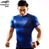 Tunsechy 2018 summer new fashion brand o - neck slim short sleeve t - shirt men's casual men's t - shirt