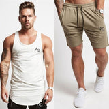 Vanquis Two Piece Set Men Short Sleeve T Shirt Cropped Top+Shorts Men Tracksuits 2018 New Causal Sportswear Tops Short Trousers